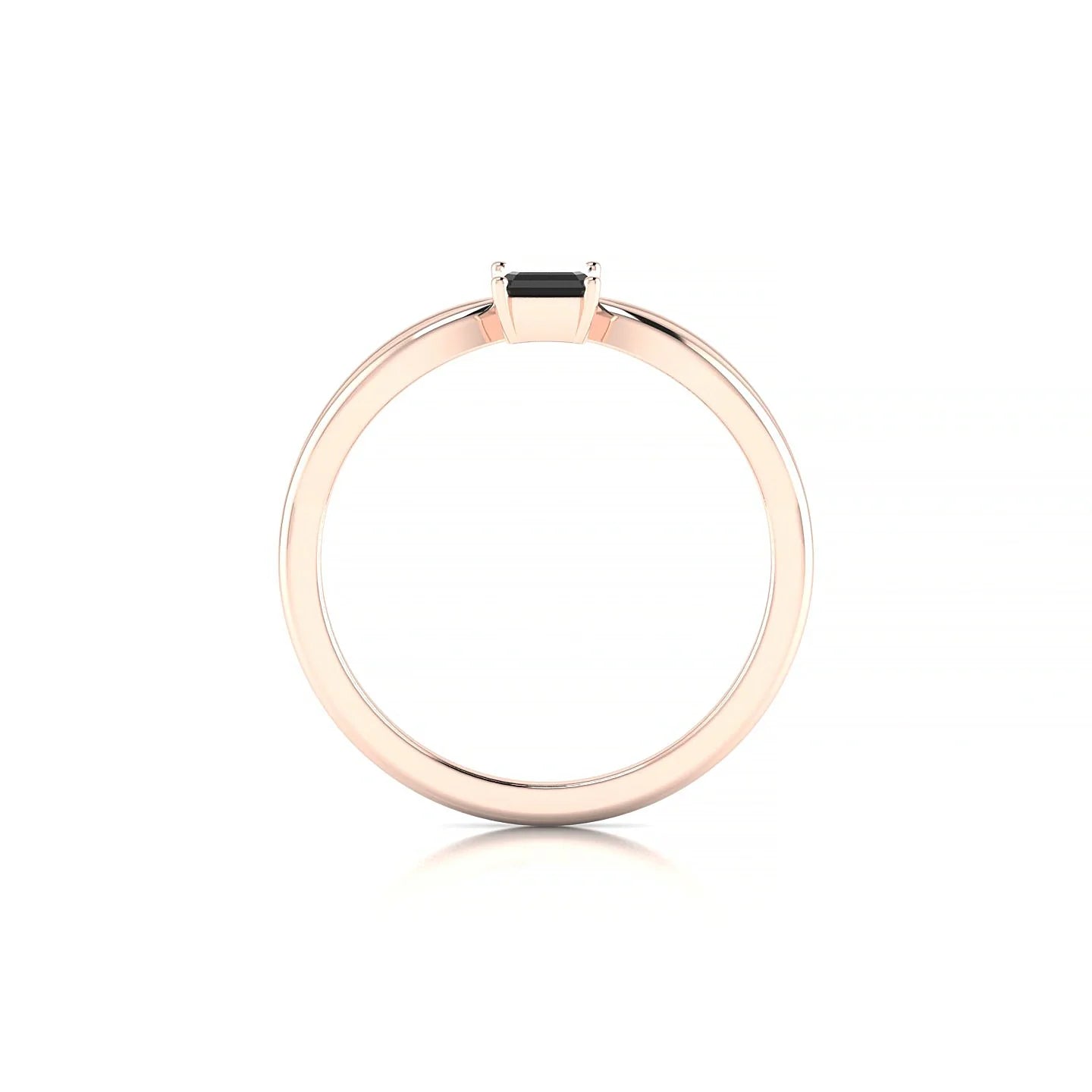 Interlude | 18k Rose Gold 6 x 4 mm Emerald Black Diamond Ring