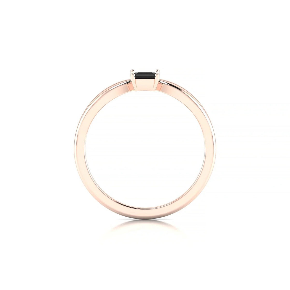 Interlude | 18k Rose Gold 6 x 4 mm Emerald Black Diamond Ring