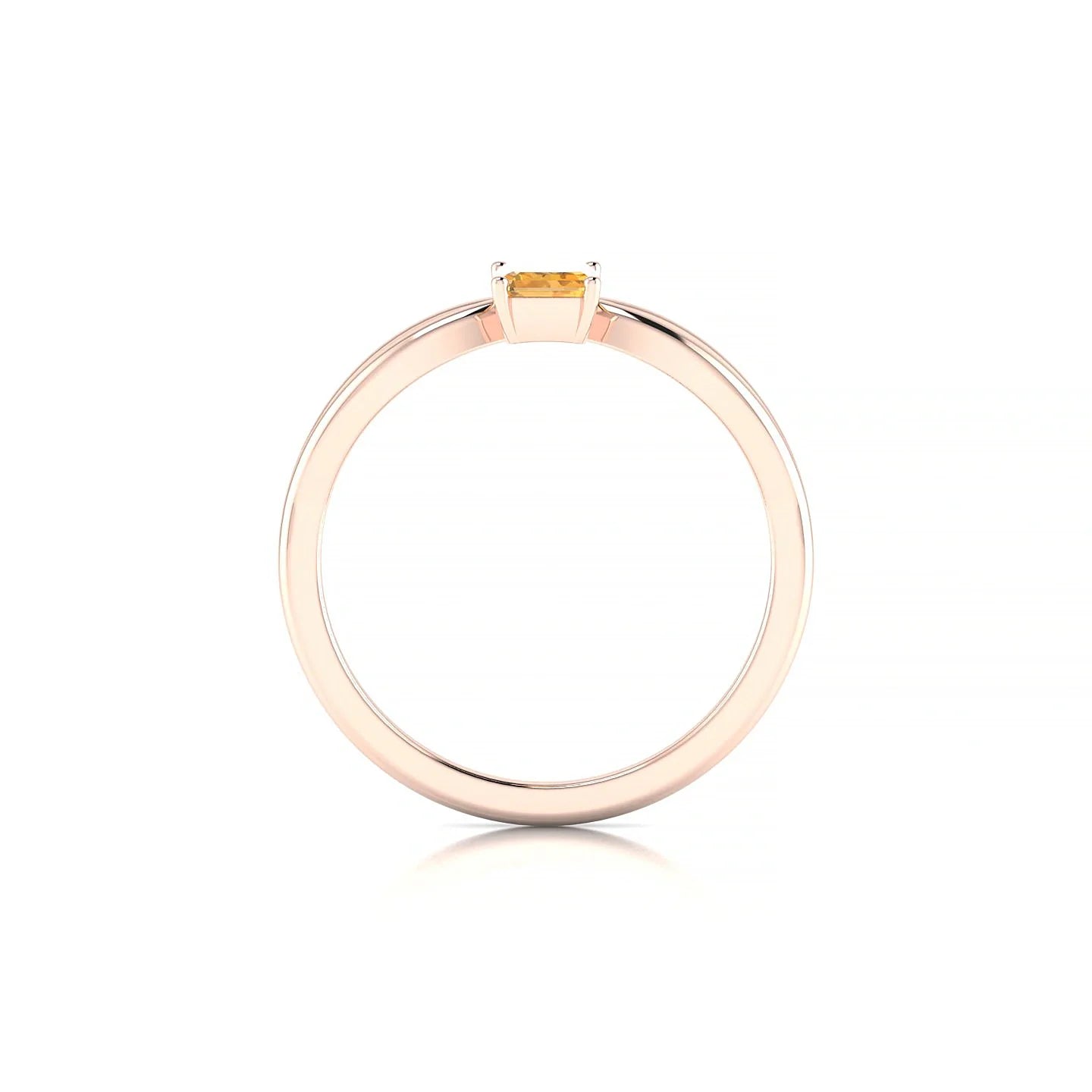 Interlude | 18k Rose Gold 6 x 4 mm Emerald Citrine Ring