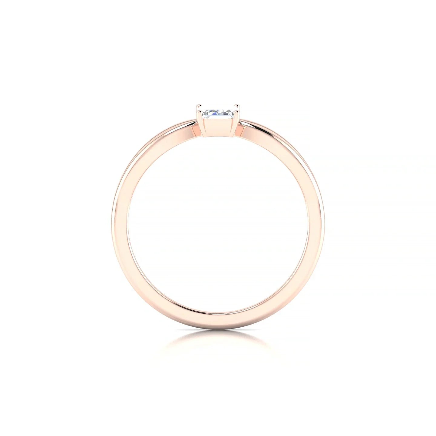 Interlude | 18k Rose Gold 6 x 4 mm Emerald Diamond Ring
