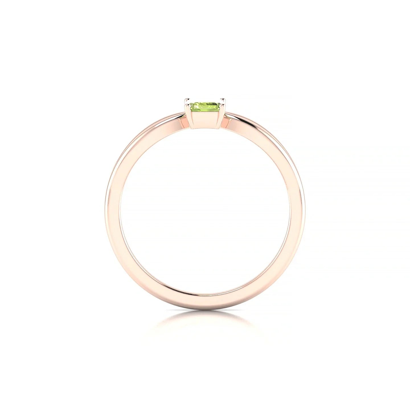 Interlude | 18k Rose Gold 6 x 4 mm Emerald Peridot Ring