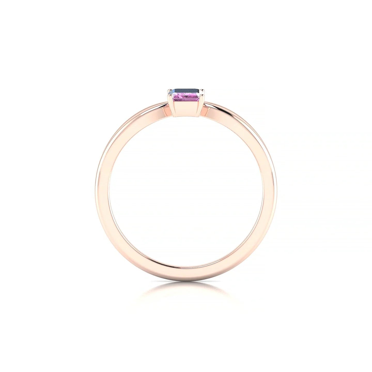 Interlude | 18k Rose Gold 6 x 4 mm Emerald Pink Sapphire Ring