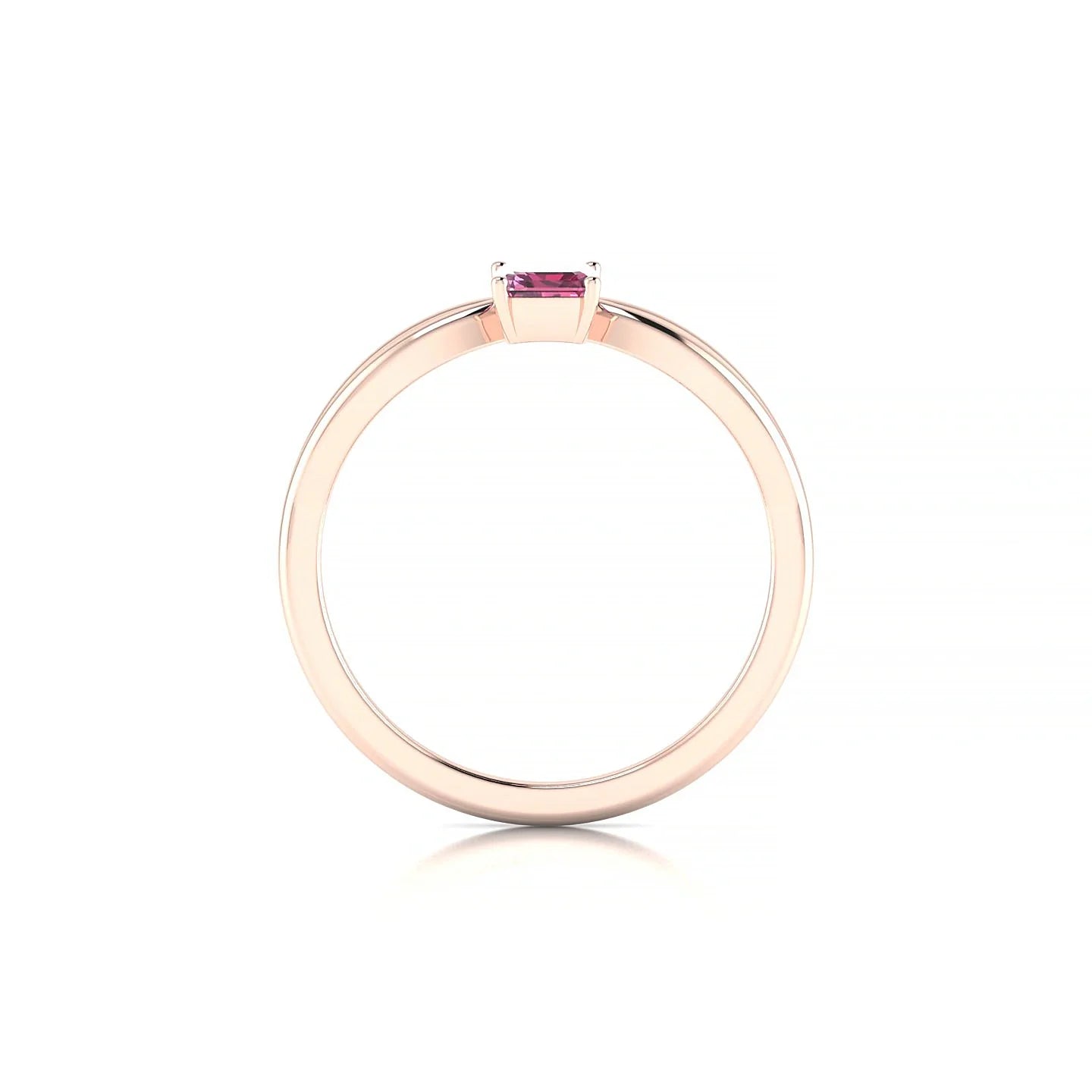 Interlude | 18k Rose Gold 6 x 4 mm Emerald Rhodolite Ring
