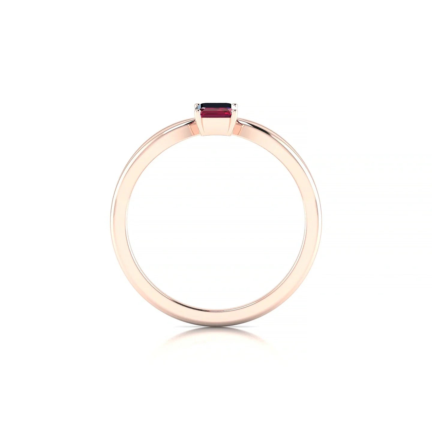 Interlude | 18k Rose Gold 6 x 4 mm Emerald Ruby Ring