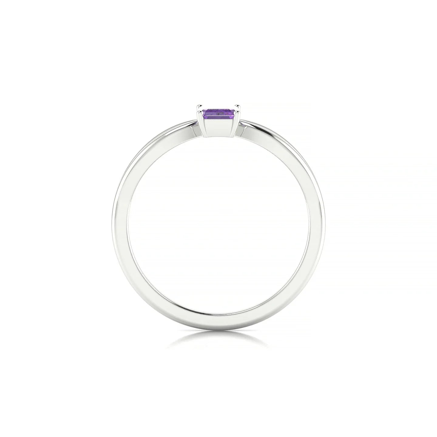 Interlude | 18k White Gold 6 x 4 mm Emerald Amethyst Ring