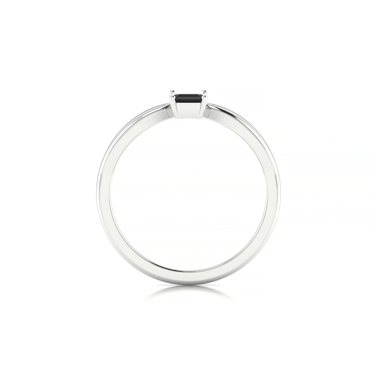 Interlude | 18k White Gold 6 x 4 mm Emerald Black Diamond Ring
