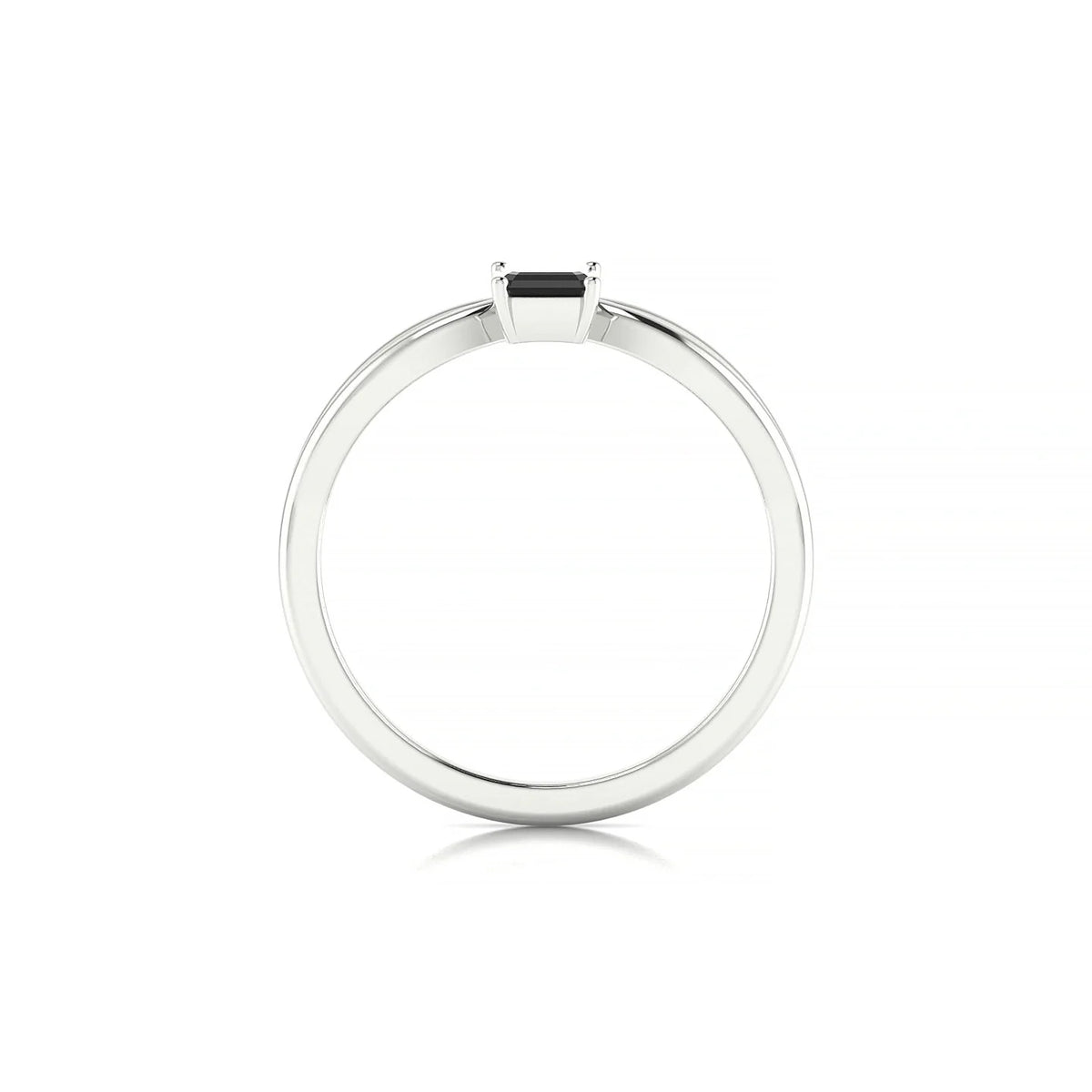Interlude | 18k White Gold 6 x 4 mm Emerald Black Diamond Ring