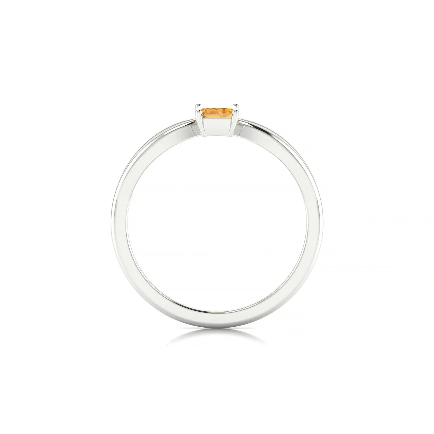 Interlude | 18k White Gold 6 x 4 mm Emerald Citrine Ring