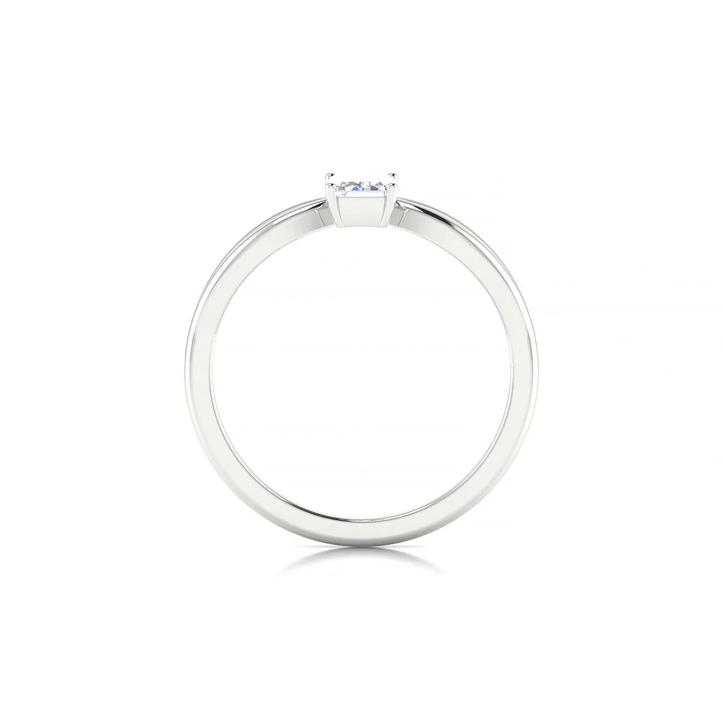 Interlude | 18k White Gold 6 x 4 mm Emerald Diamond Ring