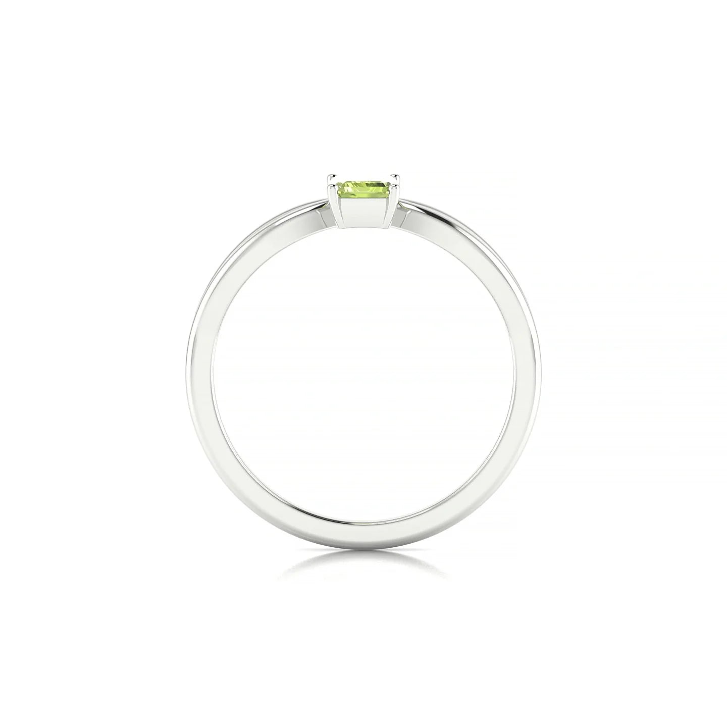 Interlude | 18k White Gold 6 x 4 mm Emerald Peridot Ring