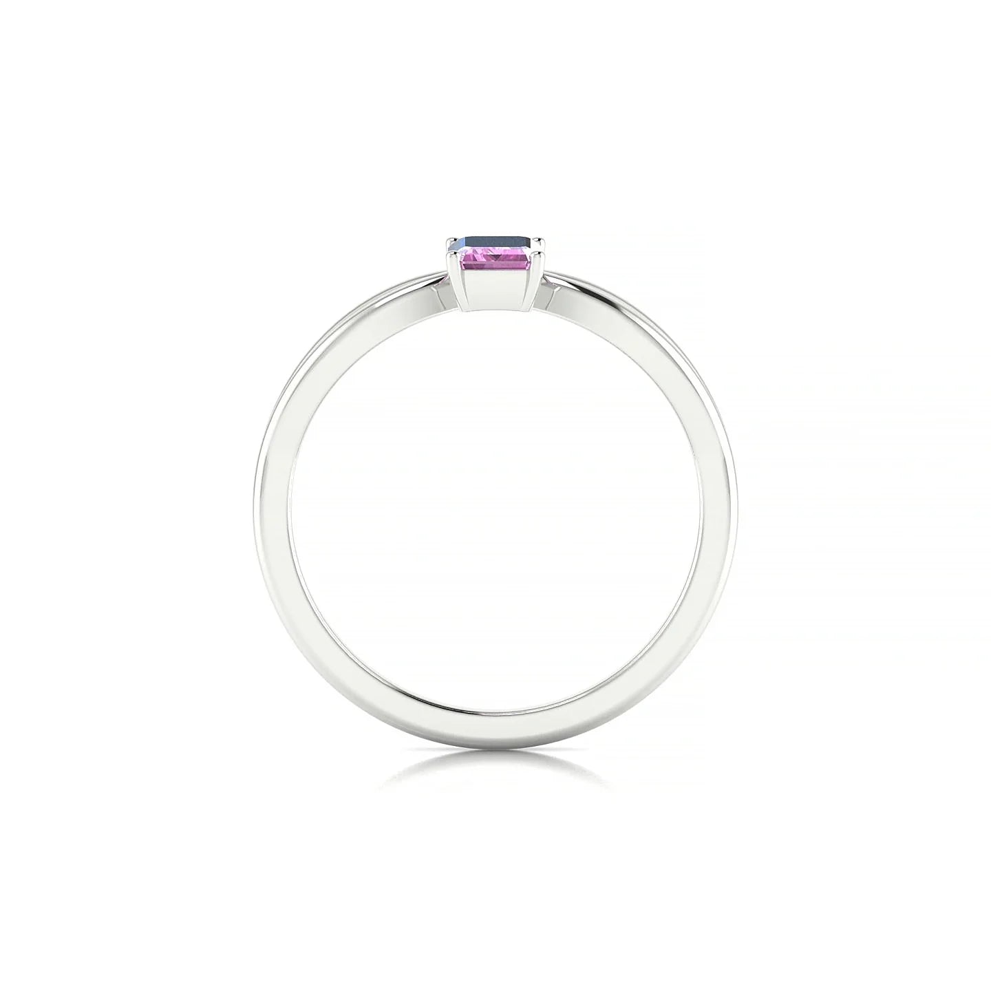 Interlude | 18k White Gold 6 x 4 mm Emerald Pink Sapphire Ring