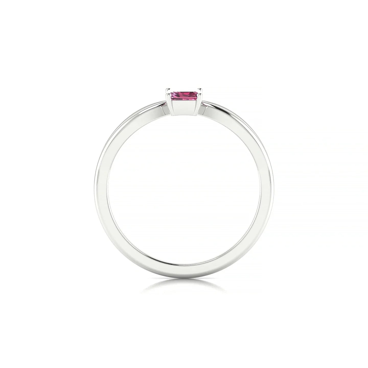 Interlude | 18k White Gold 6 x 4 mm Emerald Rhodolite Ring
