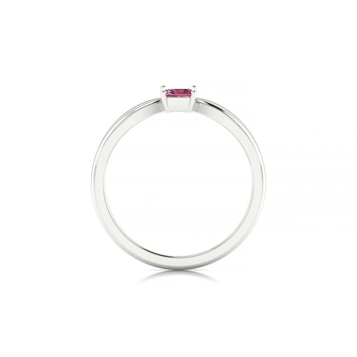Interlude | 18k White Gold 6 x 4 mm Emerald Rhodolite Ring