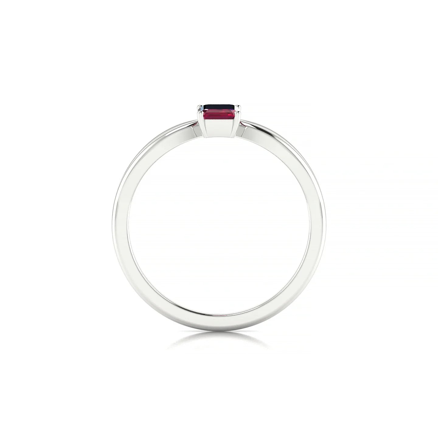 Interlude | 18k White Gold 6 x 4 mm Emerald Ruby Ring