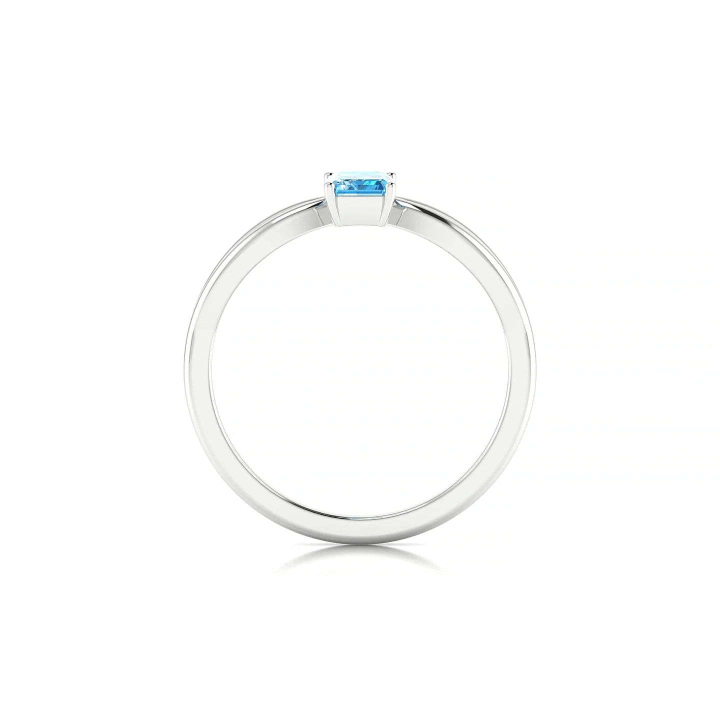 Interlude | 18k White Gold 6 x 4 mm Emerald Topaz Ring