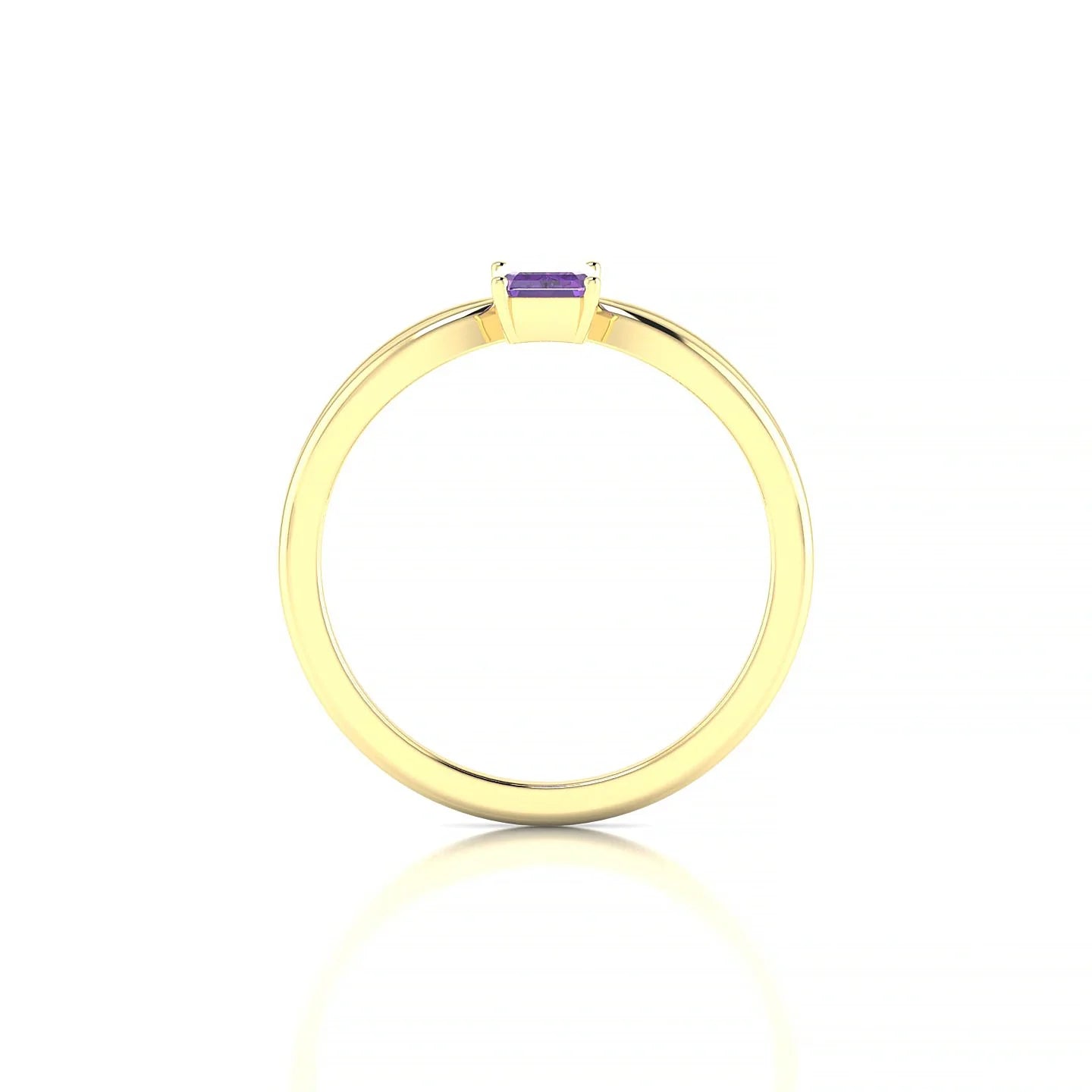 Interlude | 18k Yellow Gold 6 x 4 mm Emerald Amethyst Ring