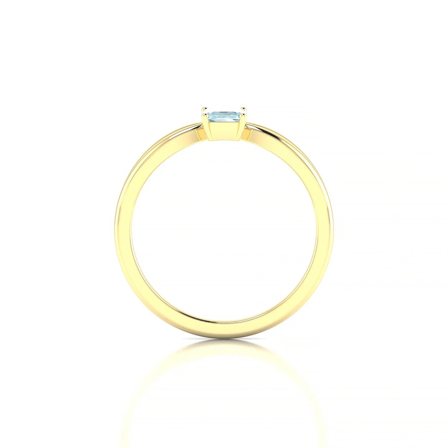 Interlude | 18k Yellow Gold 6 x 4 mm Emerald Aquamarine Ring