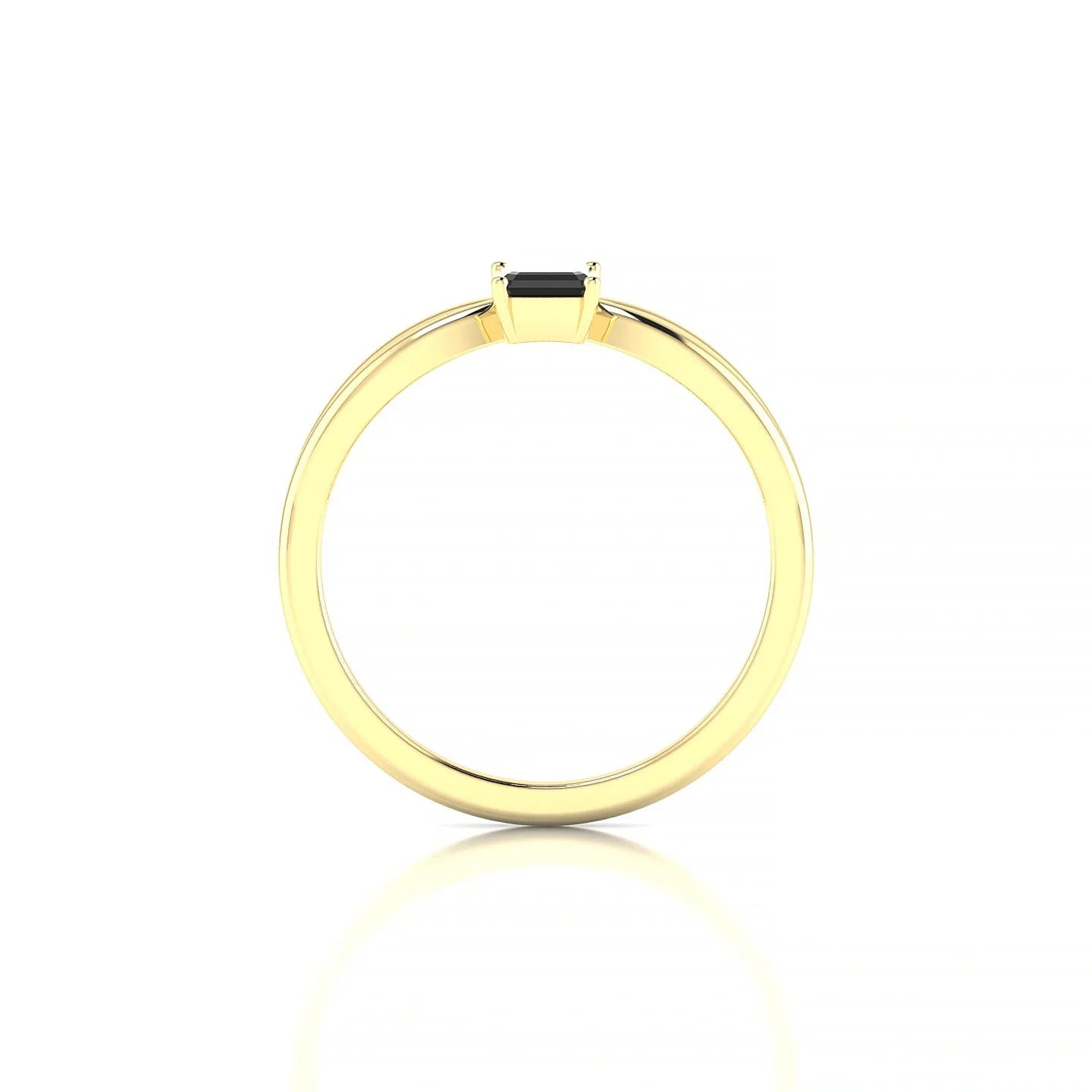 Interlude | 18k Yellow Gold 6 x 4 mm Emerald Black Diamond Ring