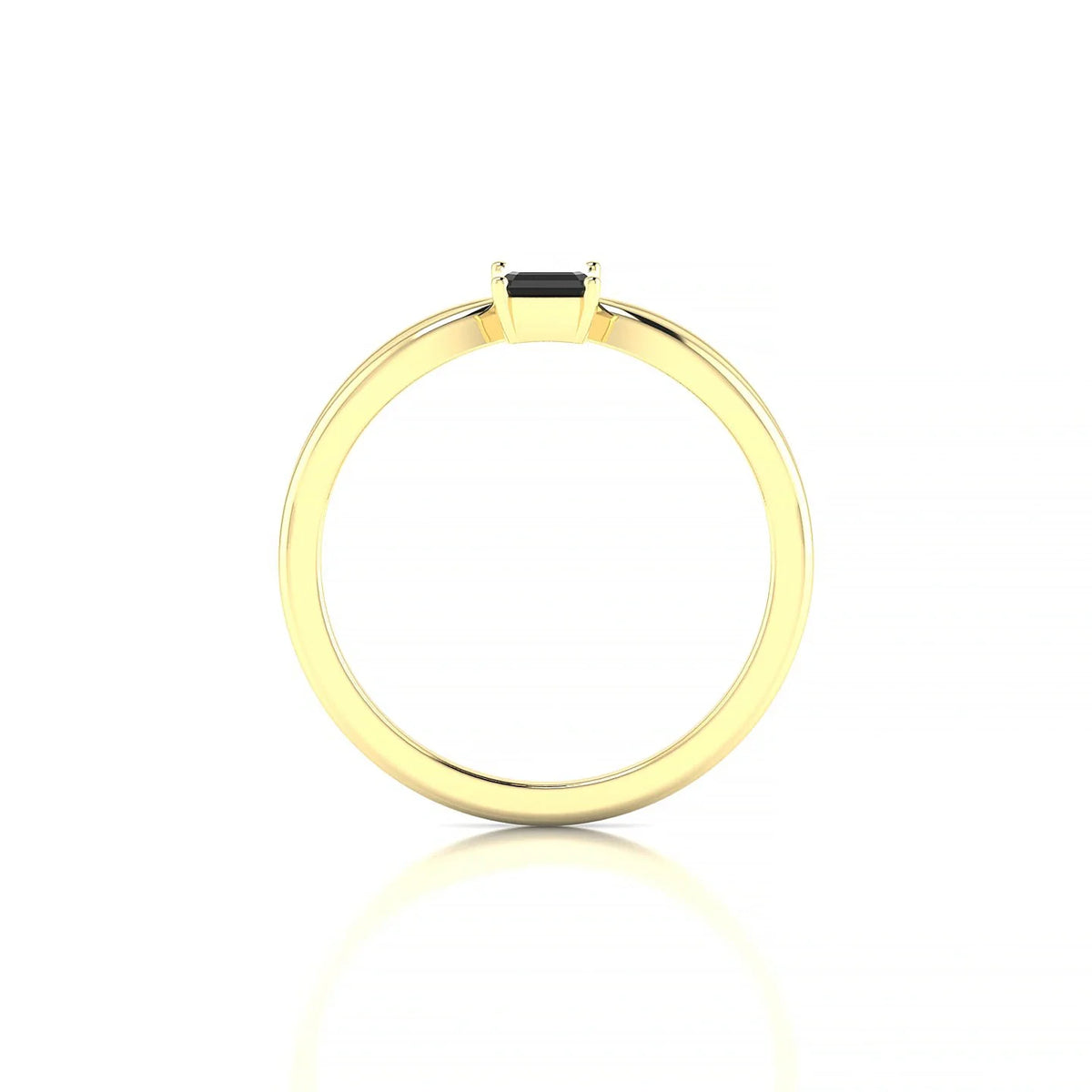 Interlude | 18k Yellow Gold 6 x 4 mm Emerald Black Diamond Ring