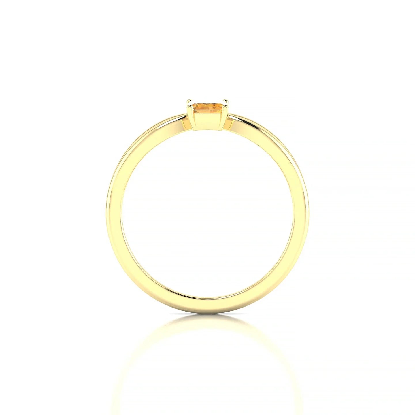 Interlude | 18k Yellow Gold 6 x 4 mm Emerald Citrine Ring