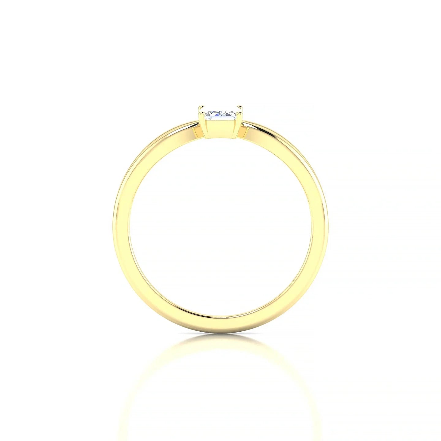 Interlude | 18k Yellow Gold 6 x 4 mm Emerald Diamond Ring