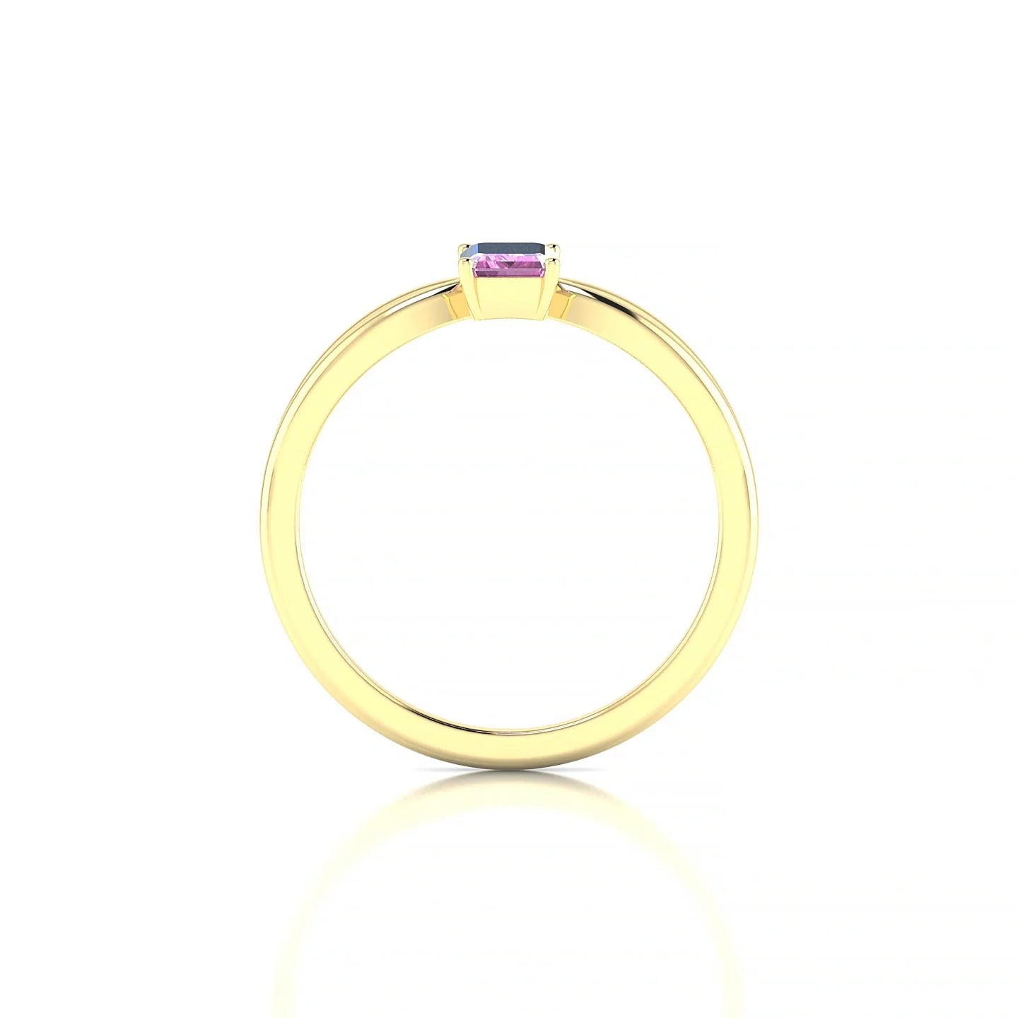 Interlude | 18k Yellow Gold 6 x 4 mm Emerald Pink Sapphire Ring