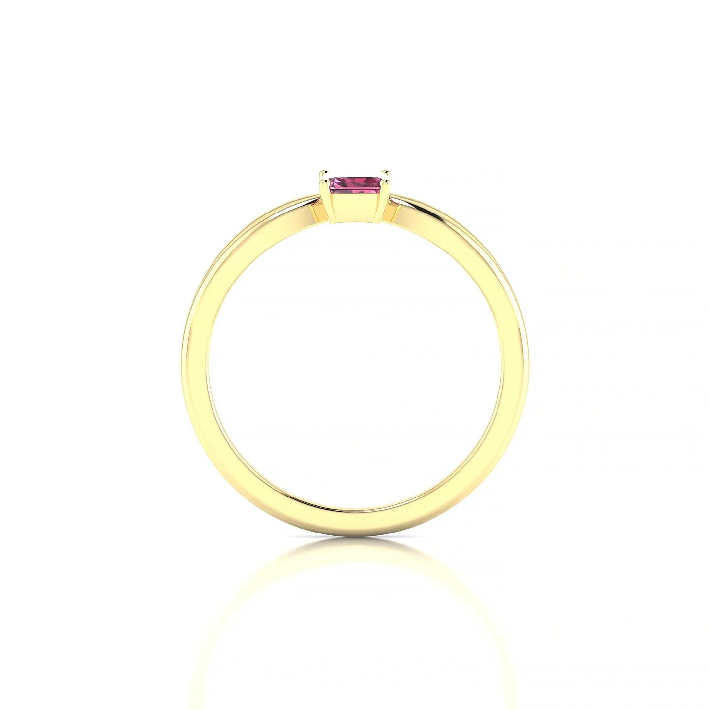 Interlude | 18k Yellow Gold 6 x 4 mm Emerald Rhodolite Ring