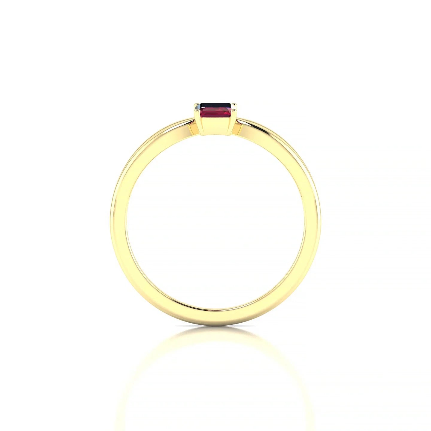 Interlude | 18k Yellow Gold 6 x 4 mm Emerald Ruby Ring