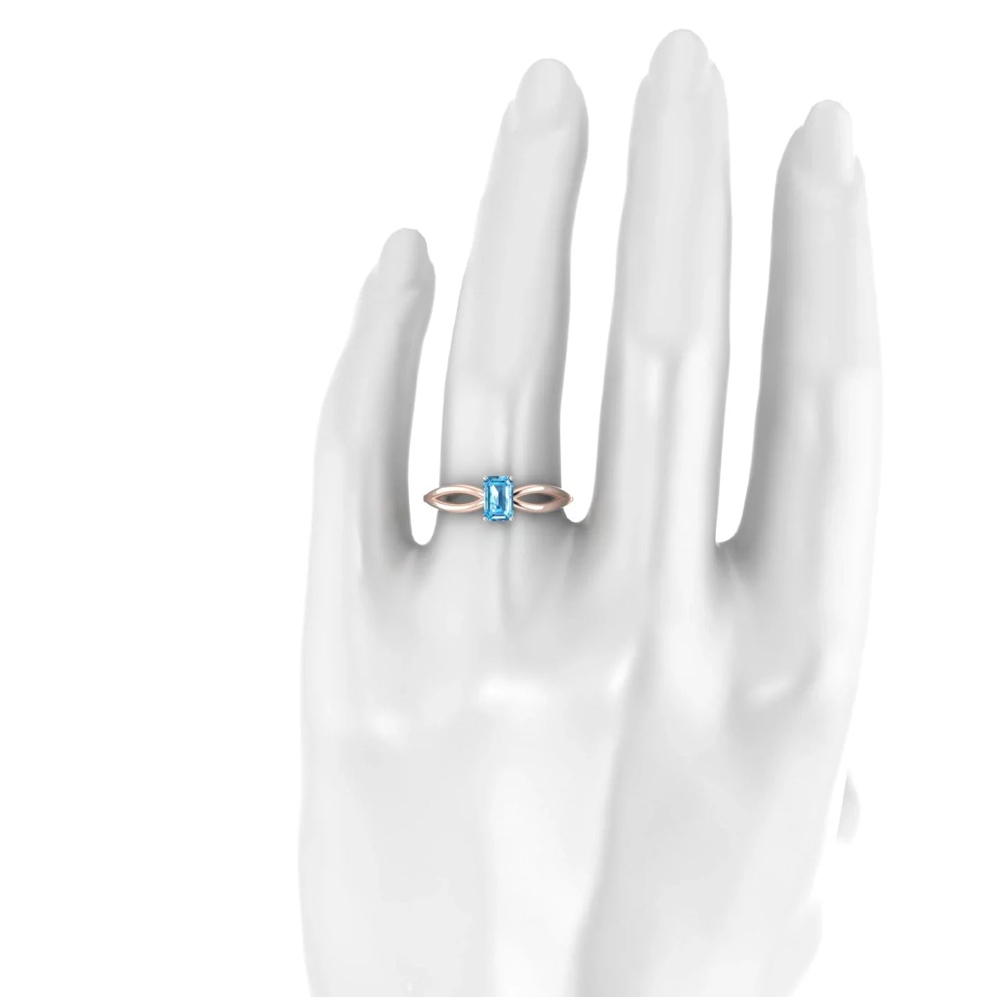 Interlude | 18k Rose Gold 6 x 4 mm Emerald Topaz Ring