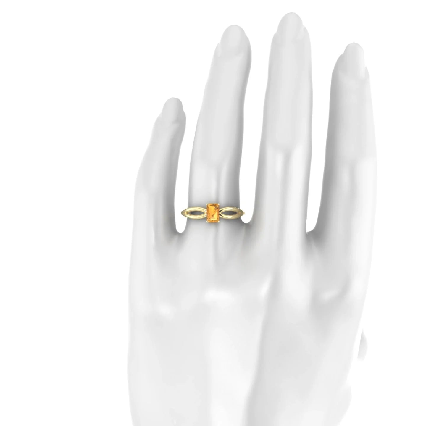 Interlude | 18k Yellow Gold 6 x 4 mm Emerald Citrine Ring