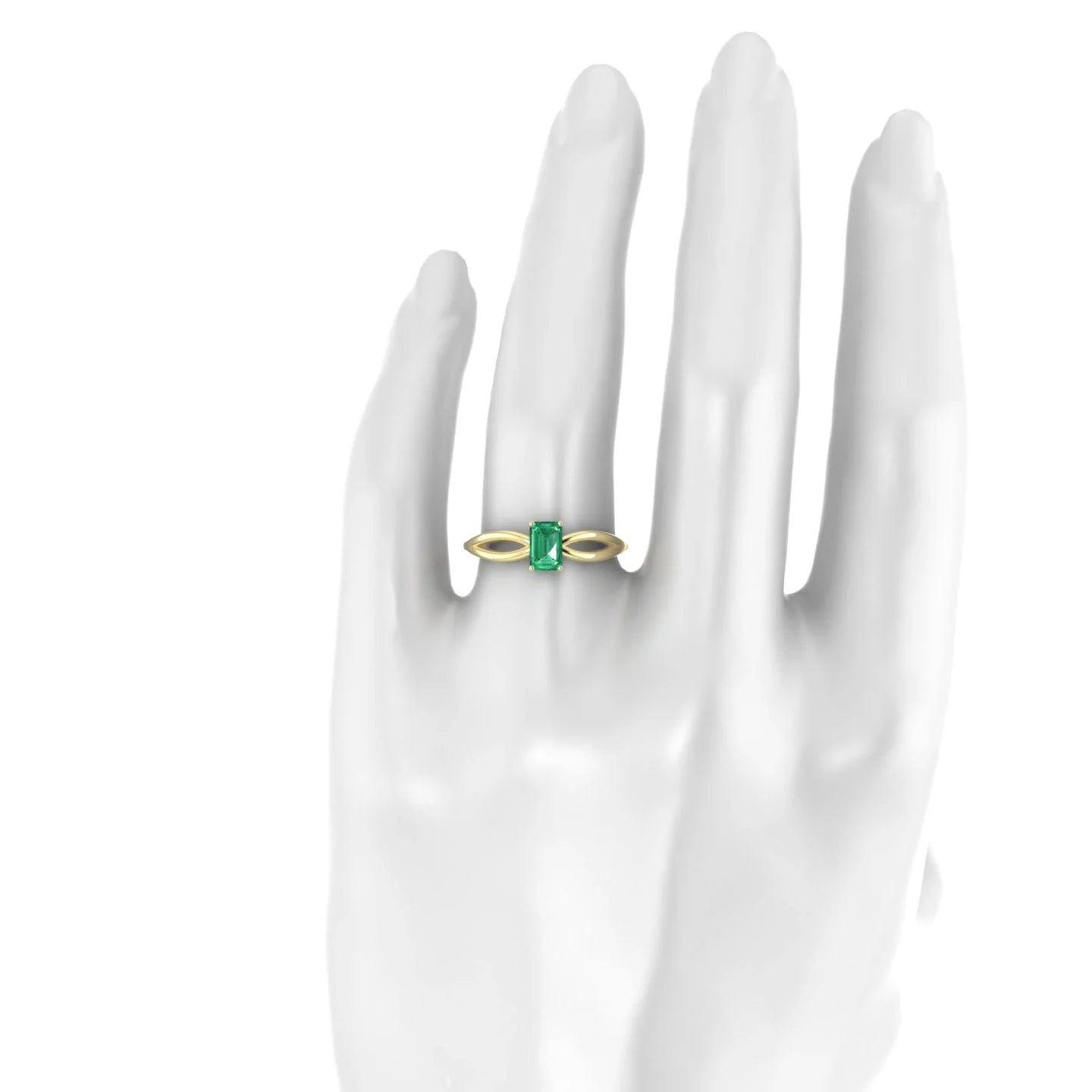 Interlude | 18k Yellow Gold 6 x 4 mm Emerald Emerald Ring