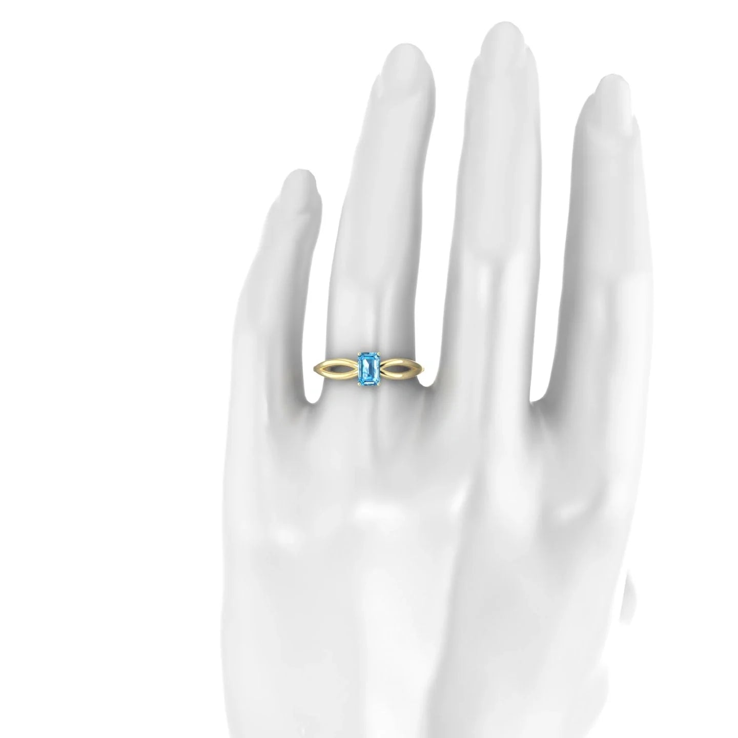 Interlude | 18k Yellow Gold 6 x 4 mm Emerald Topaz Ring