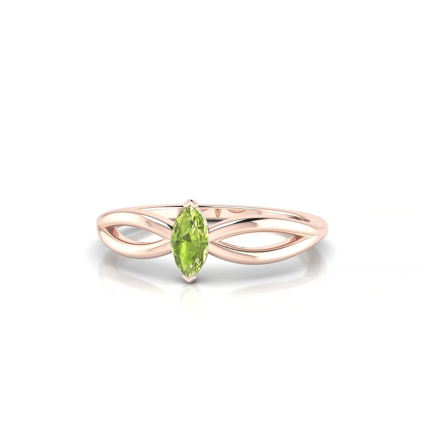 Interlude | 18k Rose Gold 6 x 3 mm Marquise Peridot Ring