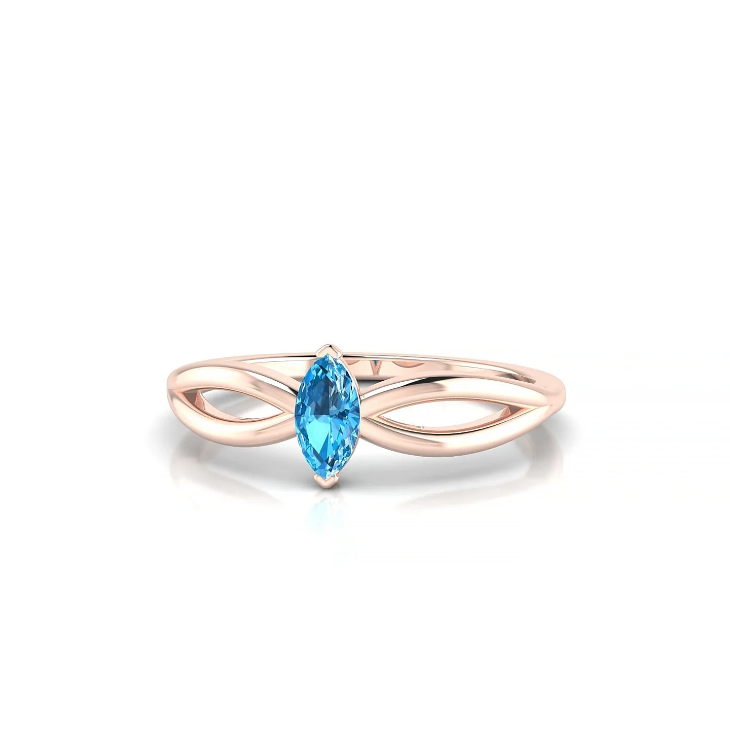 Interlude | 18k Rose Gold 6 x 3 mm Marquise Topaz Ring