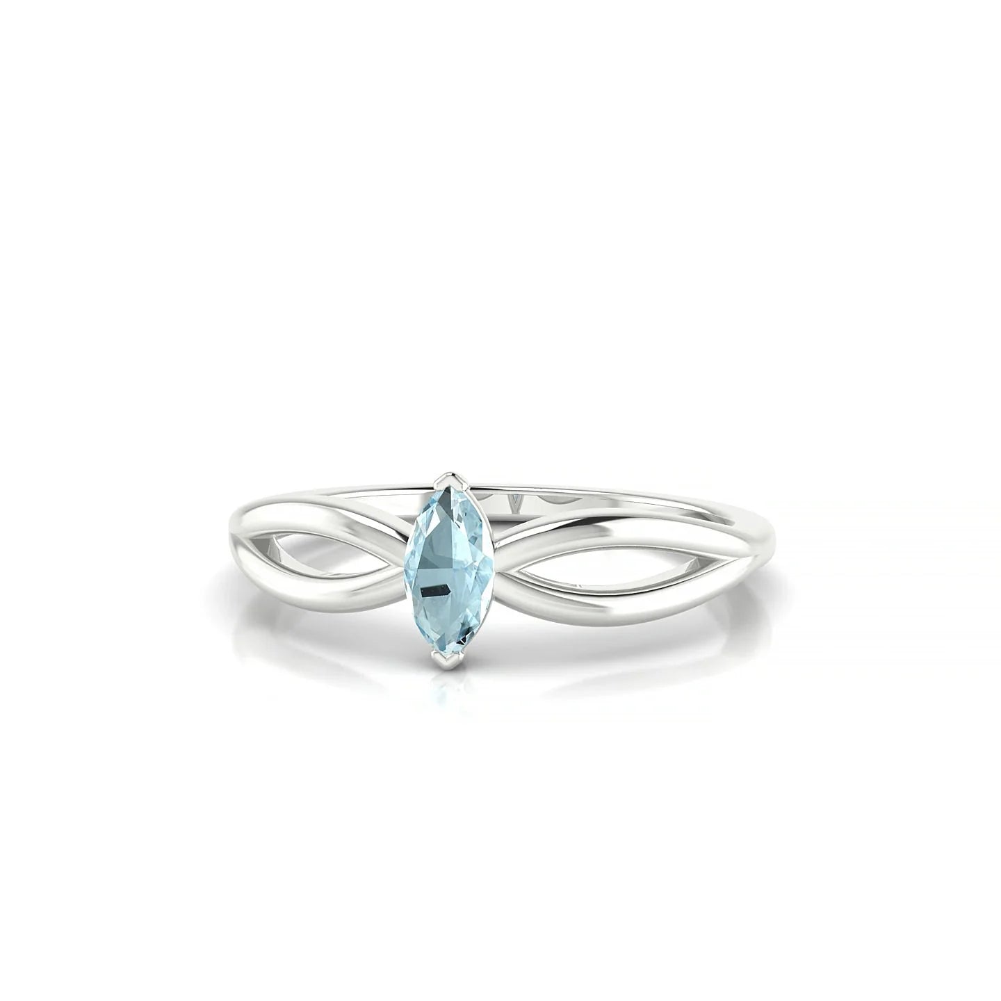 Interlude | 18k White Gold 6 x 3 mm Marquise Aquamarine Ring