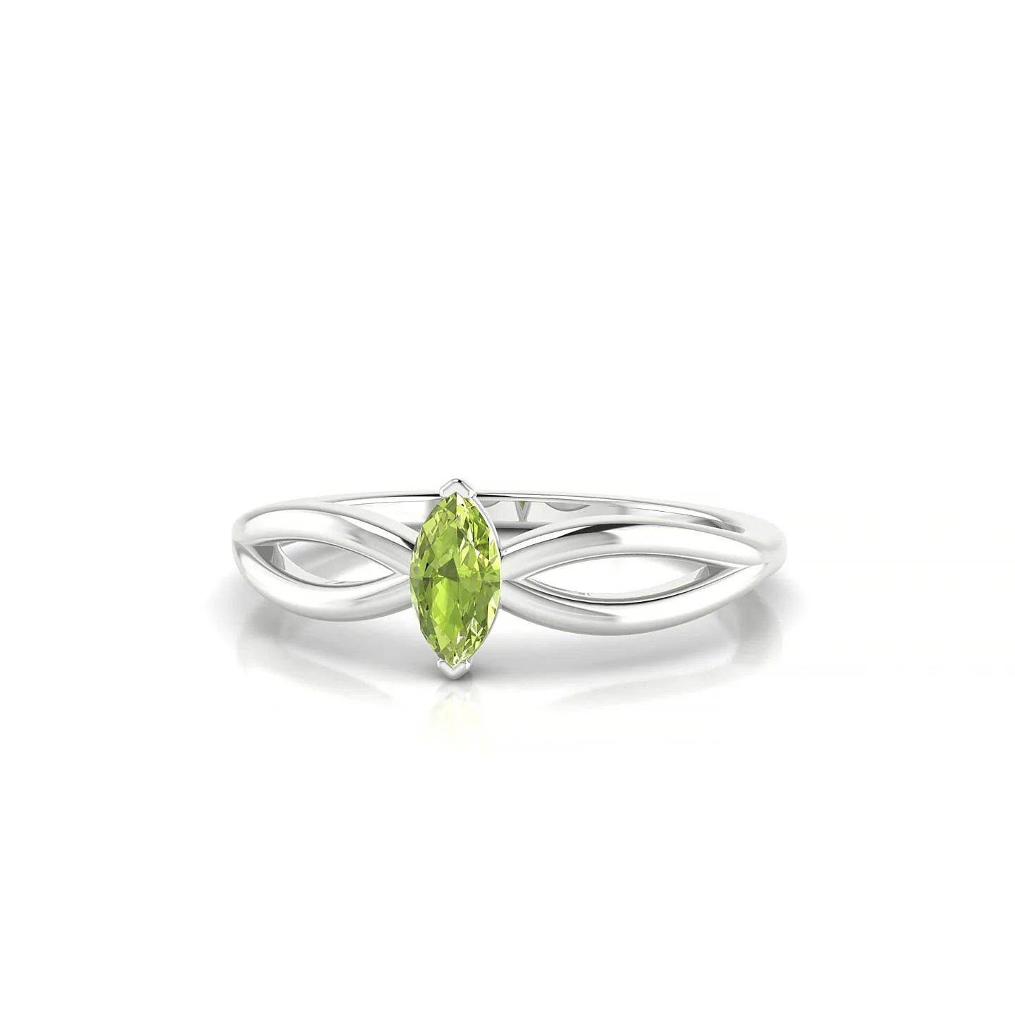 Interlude | 18k White Gold 6 x 3 mm Marquise Peridot Ring