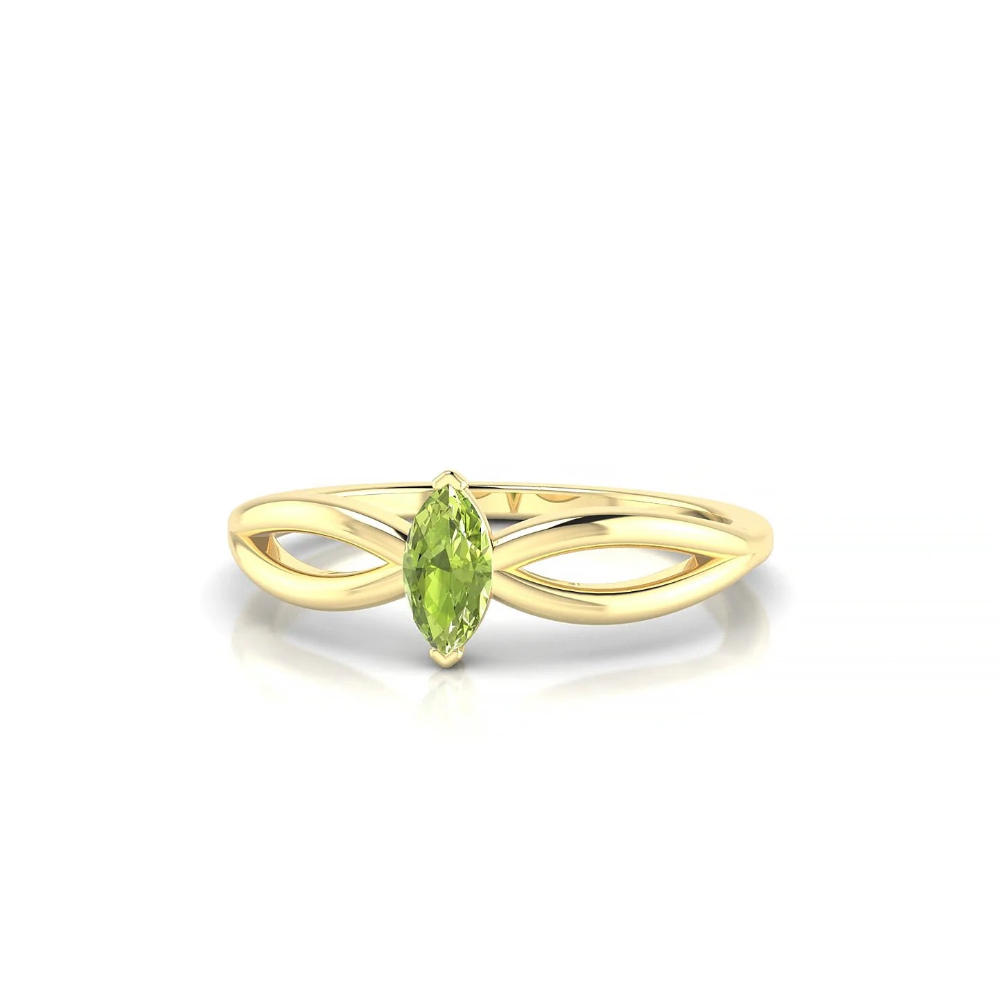 Interlude | 18k Yellow Gold 6 x 3 mm Marquise Peridot Ring
