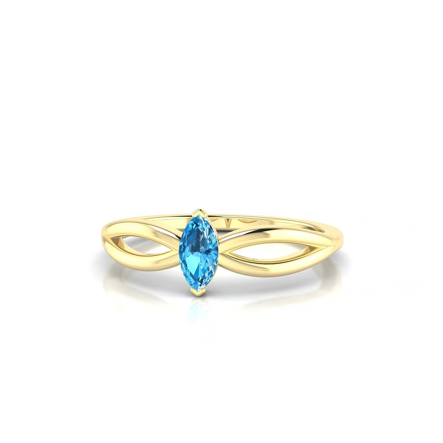 Interlude | 18k Yellow Gold 6 x 3 mm Marquise Topaz Ring