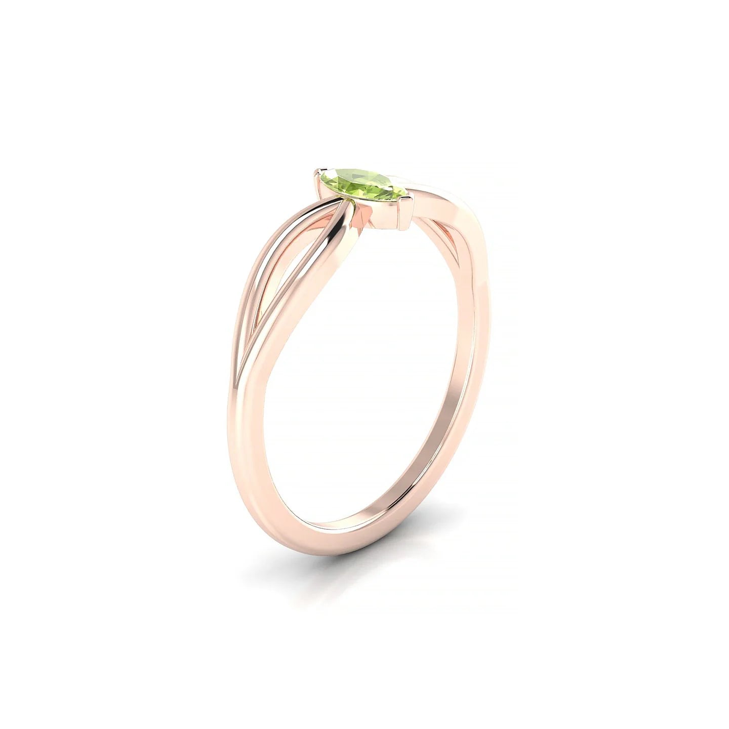 Interlude | 18k Rose Gold 6 x 3 mm Marquise Peridot Ring