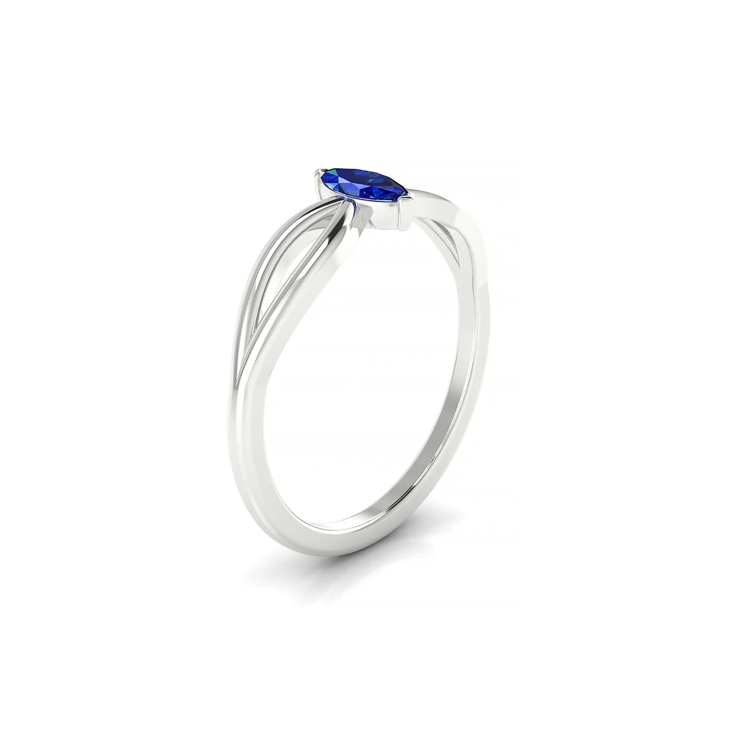 Interlude | 18k White Gold 6 x 3 mm Marquise Sapphire Ring
