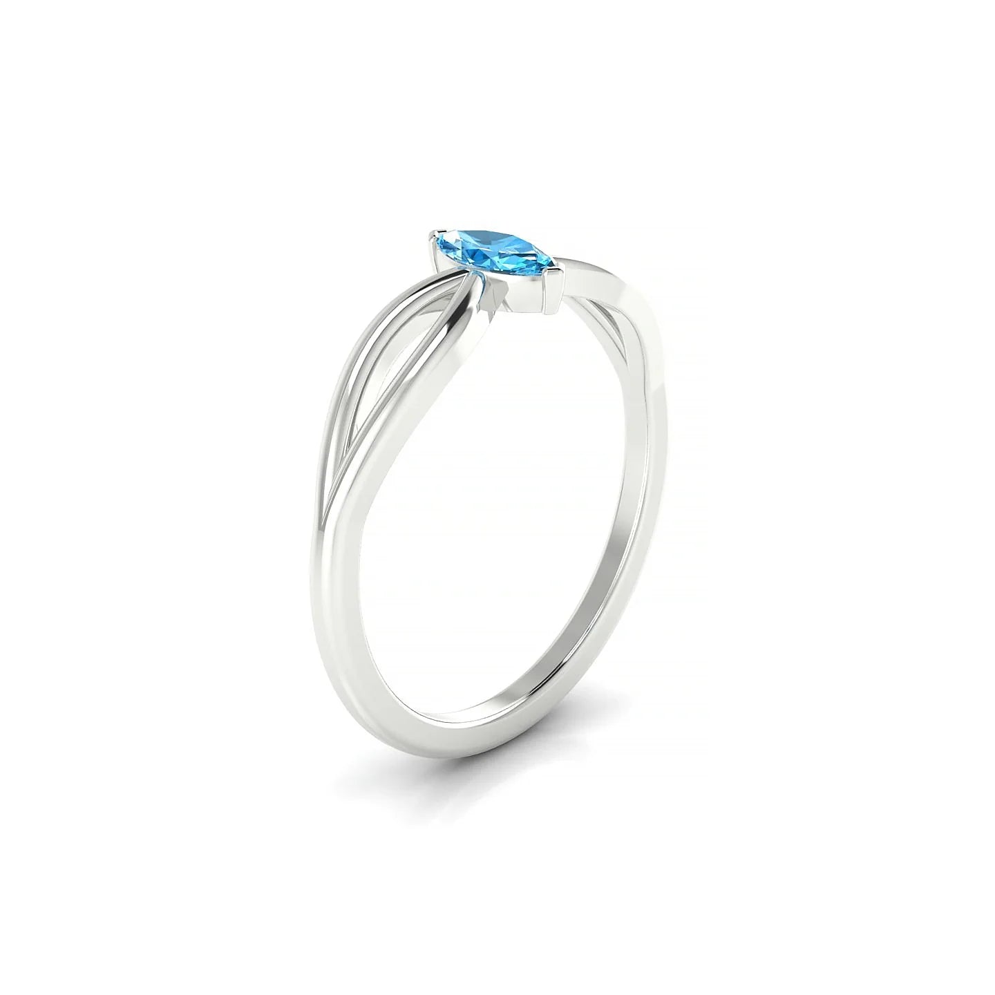 Interlude | 18k White Gold 6 x 3 mm Marquise Topaz Ring