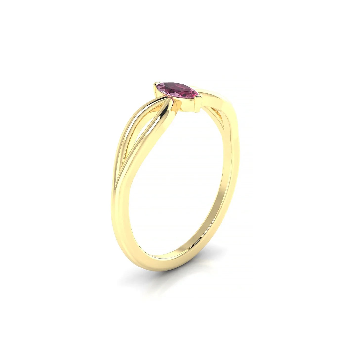 Interlude | 18k Yellow Gold 6 x 3 mm Marquise Rhodolite Ring