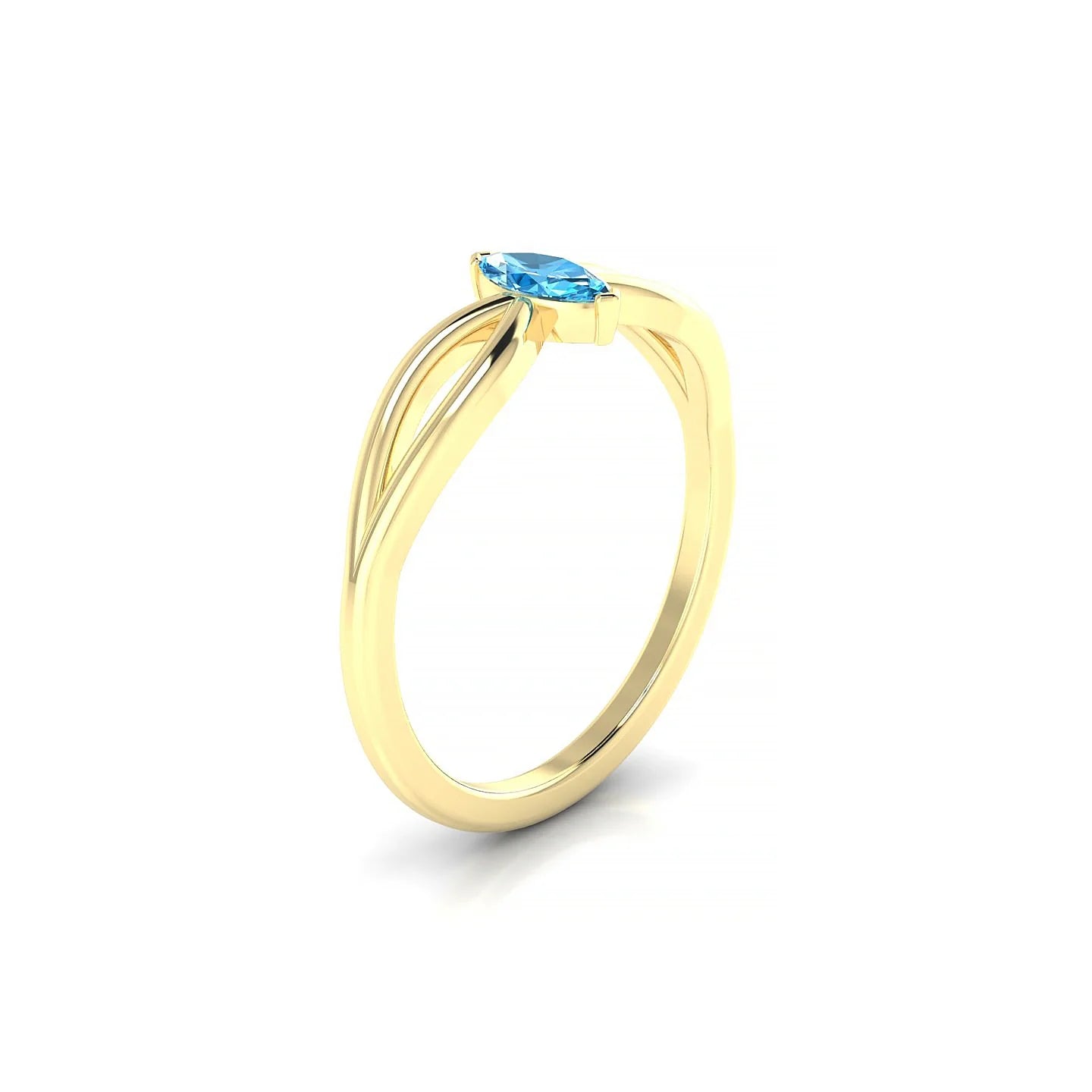 Interlude | 18k Yellow Gold 6 x 3 mm Marquise Topaz Ring