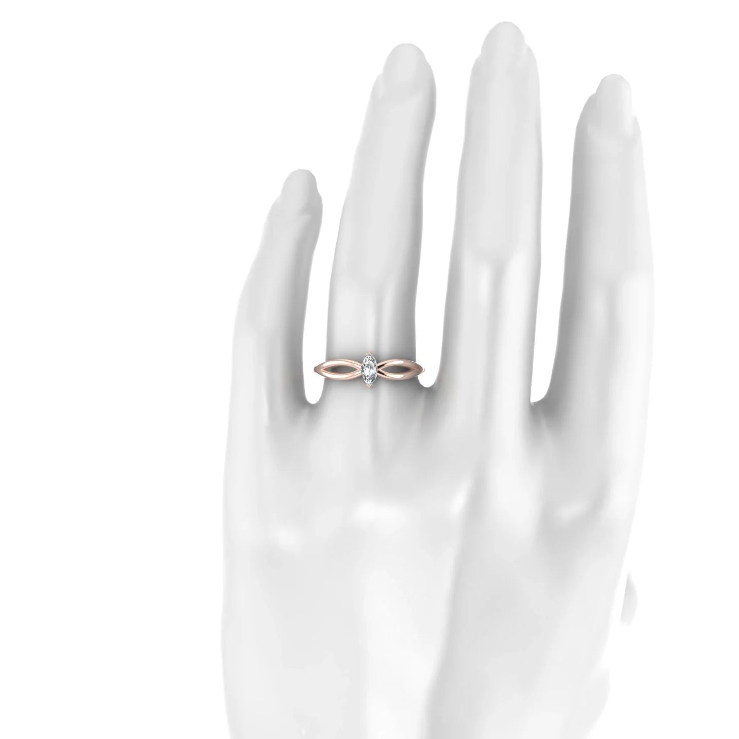 Interlude | 18k Rose Gold 6 x 3 mm Marquise Diamond Ring