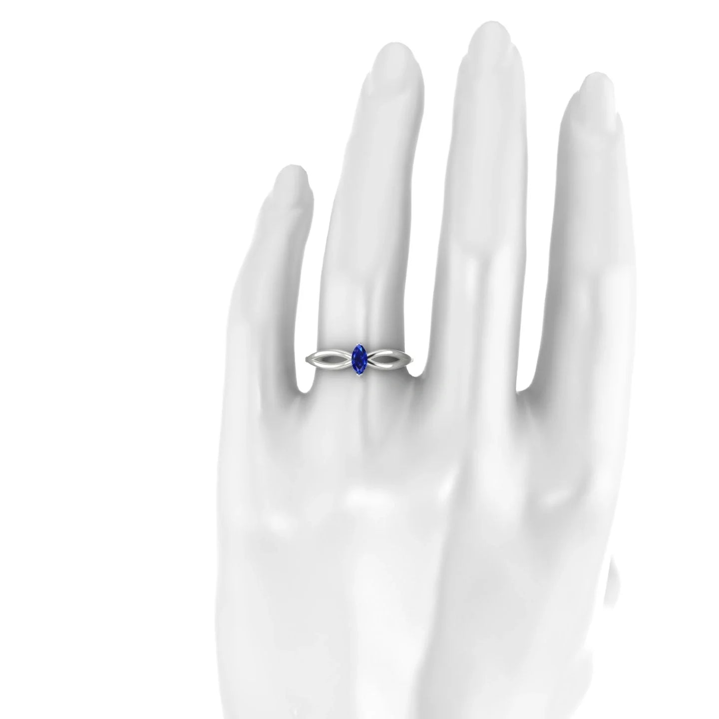 Interlude | 18k White Gold 6 x 3 mm Marquise Sapphire Ring