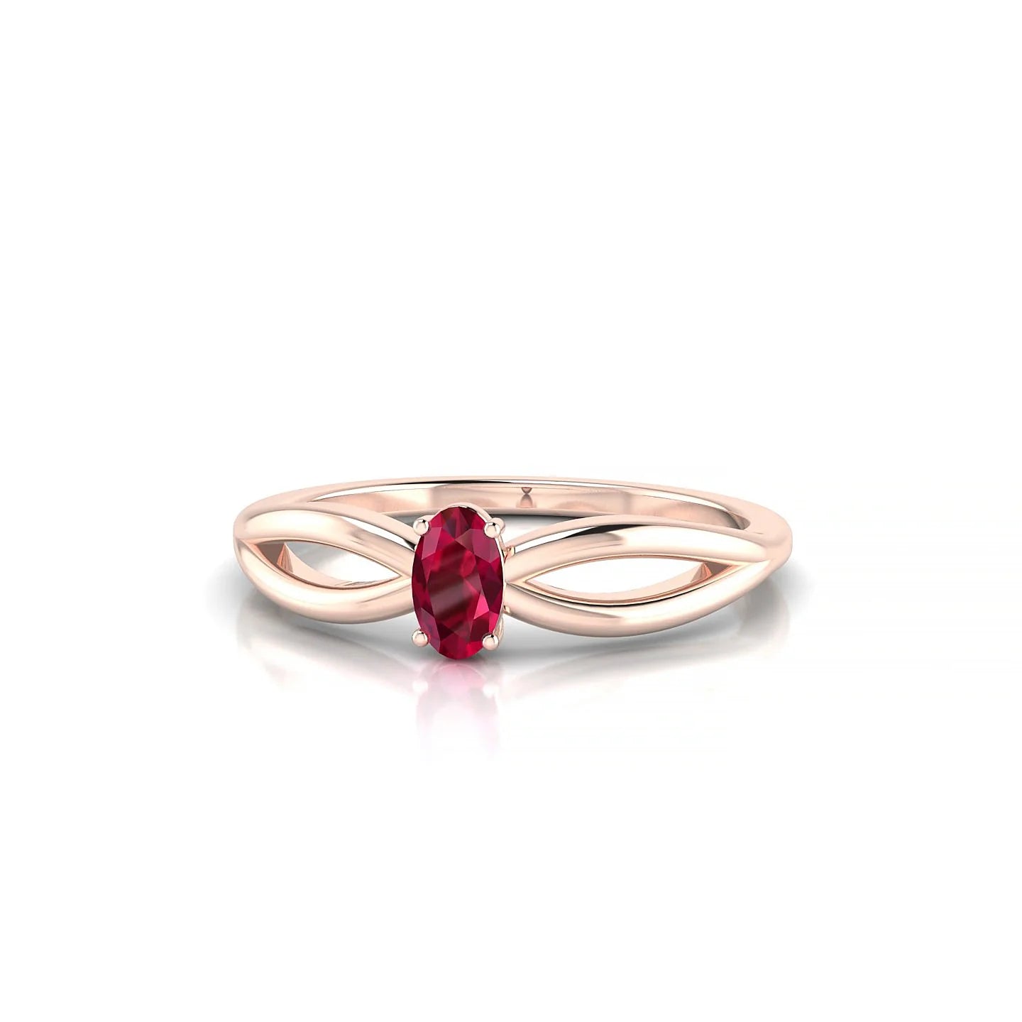 Interlude | 18k Rose Gold 5 x 3 mm Oval Ruby Ring