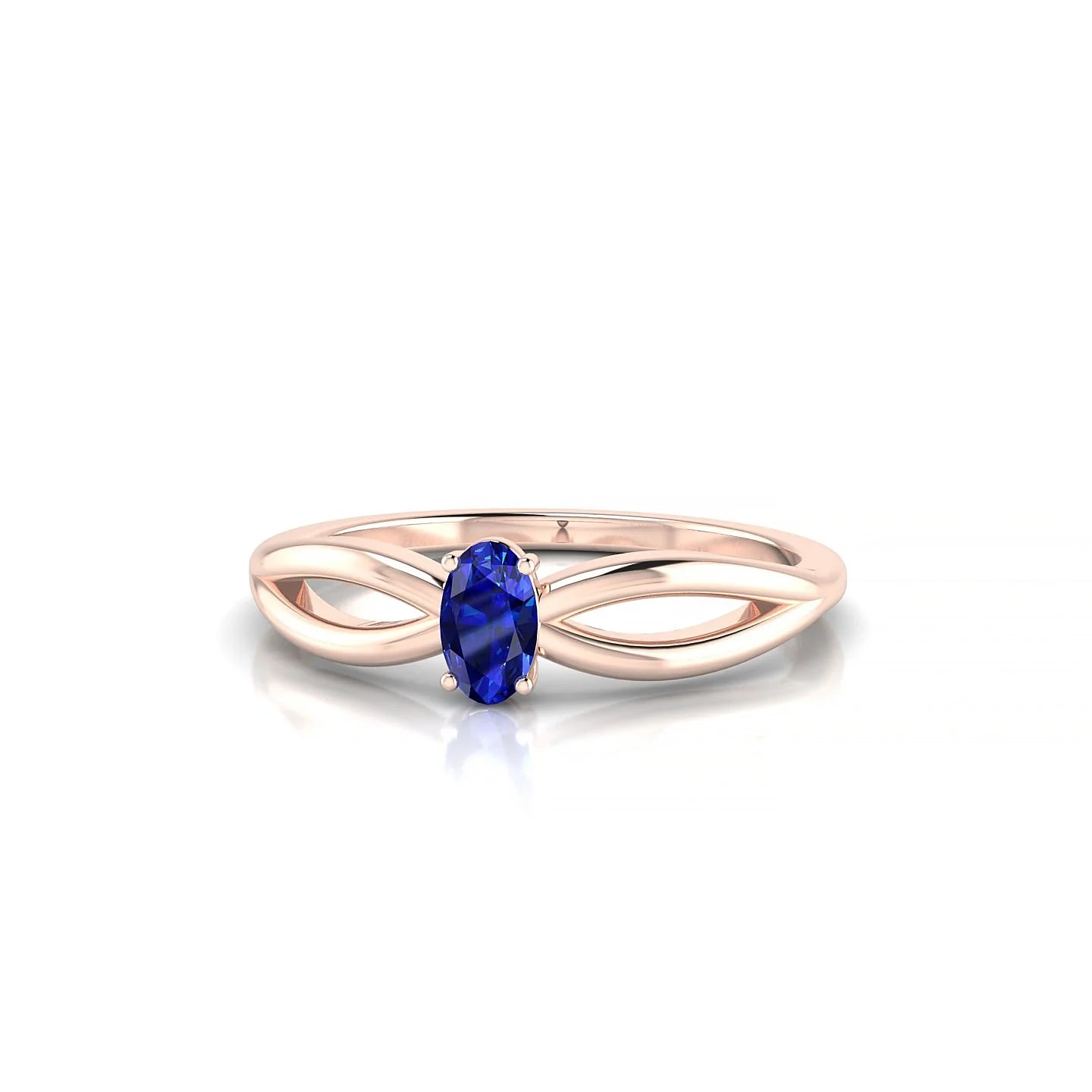 Interlude | 18k Rose Gold 5 x 3 mm Oval Sapphire Ring