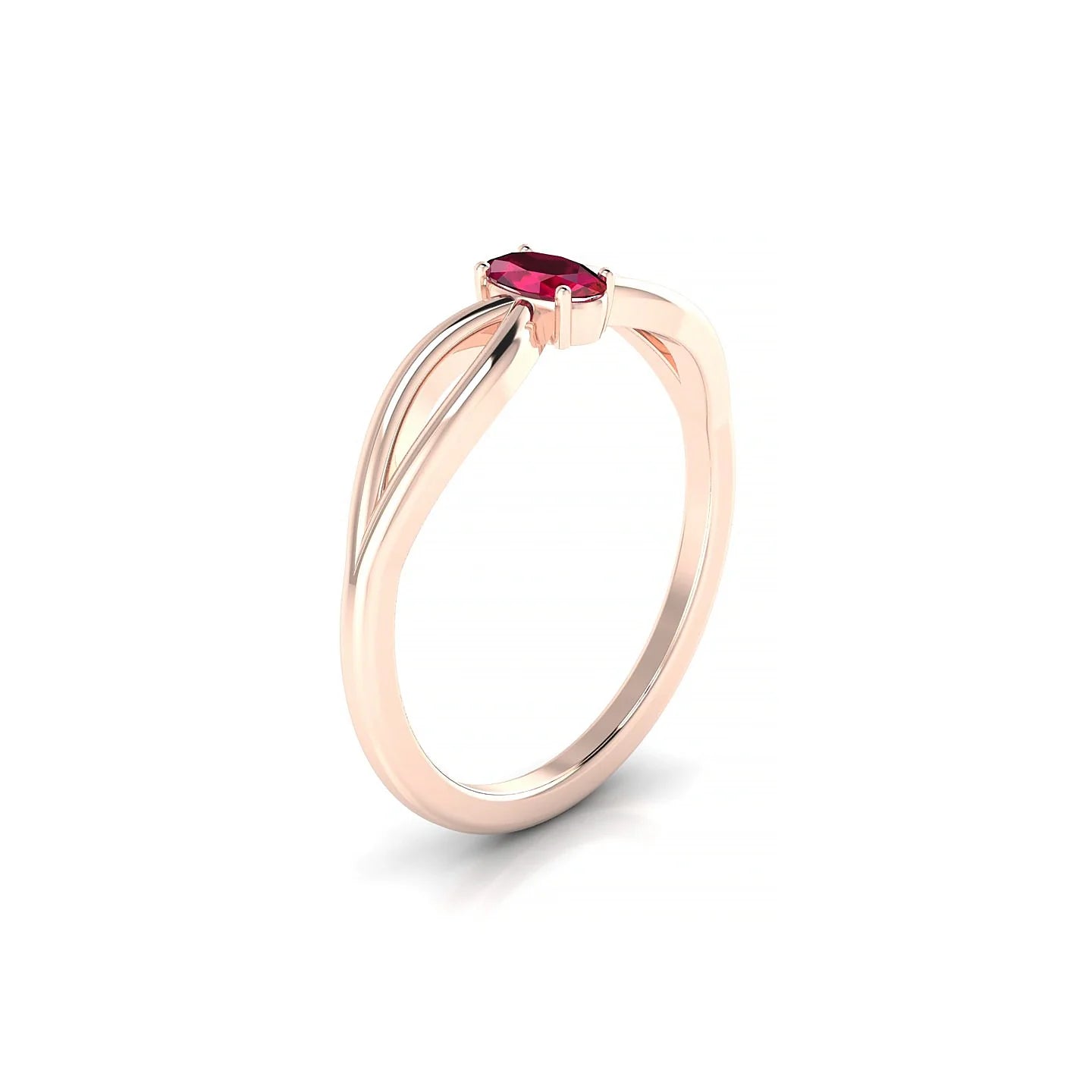 Interlude | 18k Rose Gold 5 x 3 mm Oval Ruby Ring