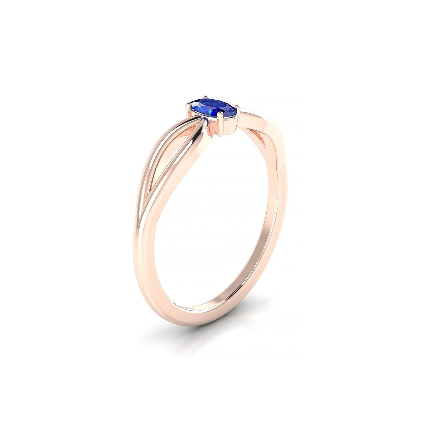 Interlude | 18k Rose Gold 5 x 3 mm Oval Sapphire Ring