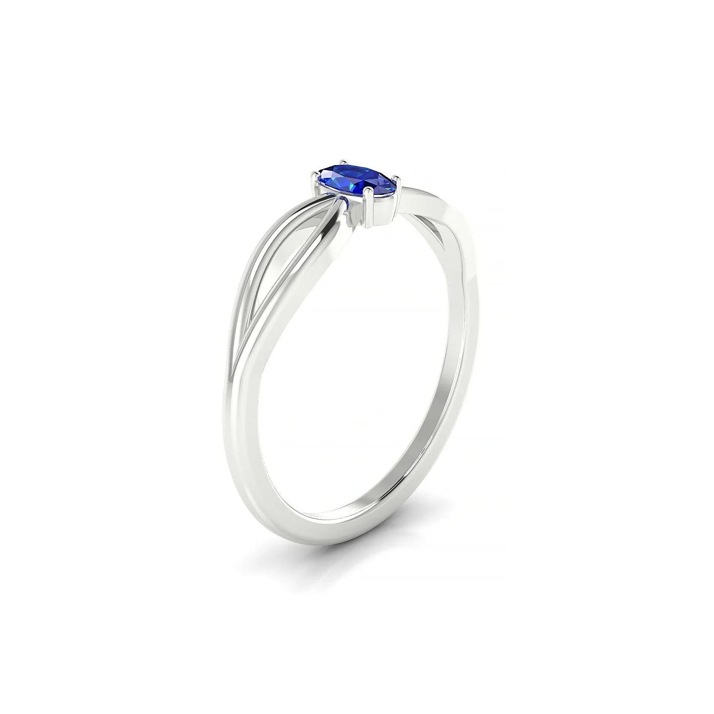 Interlude | 18k White Gold 5 x 3 mm Oval Sapphire Ring